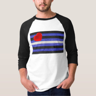SlipperyJoe's leren trotsvlag zwart koningsblauw  T-shirt