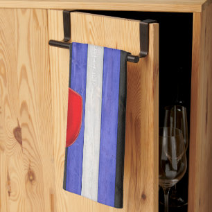 SlipperyJoe's leren trotsvlag zwart koningsblauw  Theedoek