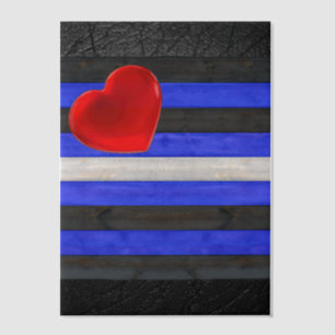 SlipperyJoe's leren trotsvlag zwart koningsblauw Vellum Uitnodigingen