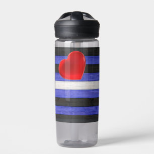 SlipperyJoe's leren trotsvlag zwart koningsblauw  Waterfles
