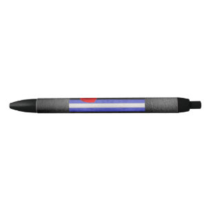 SlipperyJoe's leren trotsvlag zwart koningsblauw  Zwarte Inkt Pen