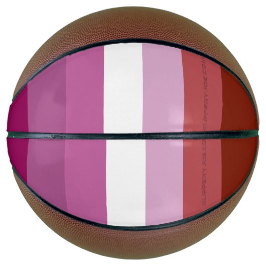 SlipperyJoe's Lesbian Pride vlag feminine Lipstick Basketbal (Voorkant)