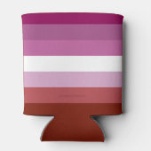 SlipperyJoe's Lesbian Pride vlag feminine Lipstick Blikjeskoeler (Achterkant)
