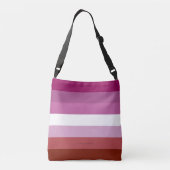 SlipperyJoe's Lesbian Pride vlag feminine Lipstick Crossbody Tas (Achterkant)