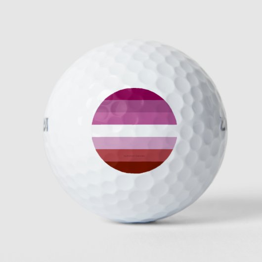 SlipperyJoe's Lesbian Pride vlag feminine Lipstick Golfballen (Voorkant)