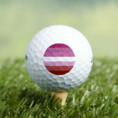SlipperyJoe's Lesbian Pride vlag feminine Lipstick Golfballen (Insitu Shirt)