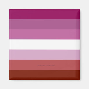 SlipperyJoe's Lesbian Pride vlag feminine Lipstick Magneet
