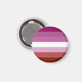SlipperyJoe's Lesbian Pride vlag feminine Lipstick Magneet (Voorkant / Achterkant)