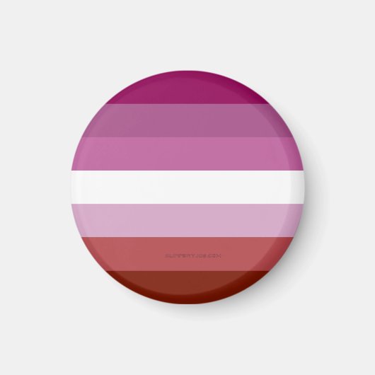 SlipperyJoe's Lesbian Pride vlag feminine Lipstick Magneet (Voorkant)