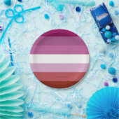 SlipperyJoe's Lesbian Pride vlag feminine Lipstick Papieren Bordje (Feest)