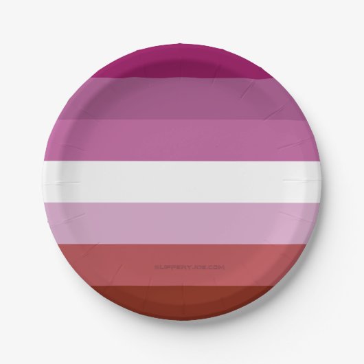SlipperyJoe's Lesbian Pride vlag feminine Lipstick Papieren Bordje (Voorkant)