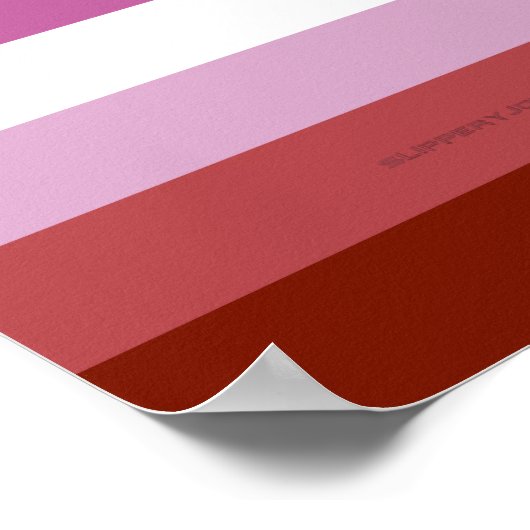 SlipperyJoe's Lesbian Pride vlag feminine Lipstick Poster (Hoek)