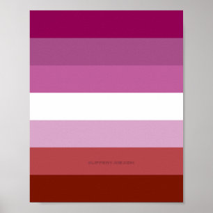 SlipperyJoe's Lesbian Pride vlag feminine Lipstick Poster