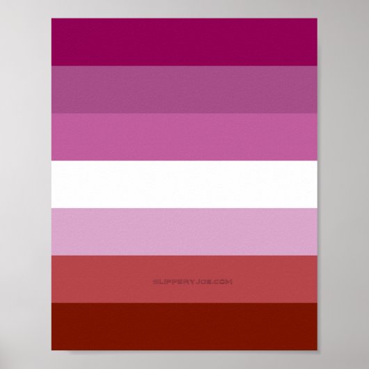 SlipperyJoe's Lesbian Pride vlag feminine Lipstick Poster (Voorkant)