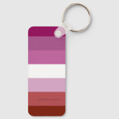 SlipperyJoe's Lesbian Pride vlag feminine Lipstick Sleutelhanger (Achterkant)