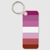 SlipperyJoe's Lesbian Pride vlag feminine Lipstick Sleutelhanger (Voorkant)
