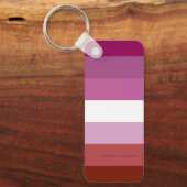 SlipperyJoe's Lesbian Pride vlag feminine Lipstick Sleutelhanger (Voorkant)