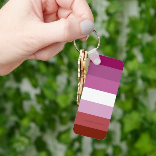 SlipperyJoe's Lesbian Pride vlag feminine Lipstick Sleutelhanger (Hand)
