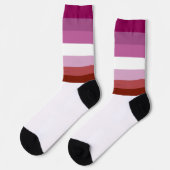 SlipperyJoe's Lesbian Pride vlag feminine Lipstick Sokken (Links)