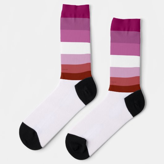 SlipperyJoe's Lesbian Pride vlag feminine Lipstick Sokken (Links)