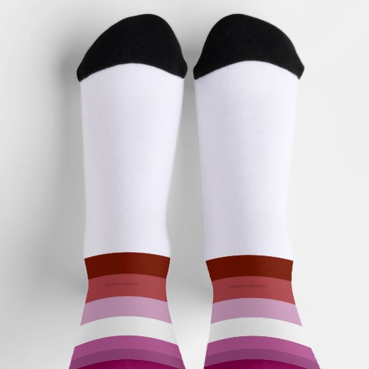 SlipperyJoe's Lesbian Pride vlag feminine Lipstick Sokken (Top)