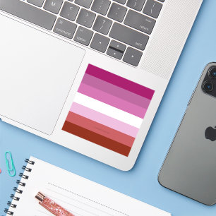 SlipperyJoe's Lesbian Pride vlag feminine Lipstick Sticker