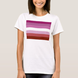 SlipperyJoe's Lesbian Pride vlag feminine Lipstick T-shirt