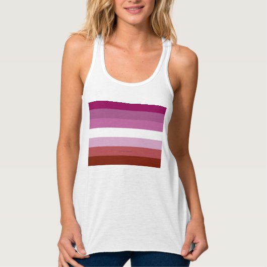 SlipperyJoe's Lesbian Pride vlag feminine Lipstick Tanktop (Voorkant)
