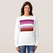 SlipperyJoe's Lesbian Pride vlag feminine Lipstick Trui (Voorkant volledig)