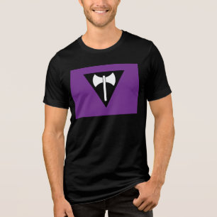 SlipperyJoe's Lesbian Pride vlag labrays symbool t Tri-Blend Shirt