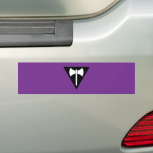 SlipperyJoe's Lesbian Pride vlag Labrys ax triangl Bumpersticker