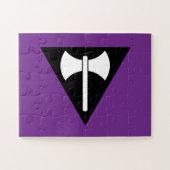 SlipperyJoe's Lesbian Pride vlag Labrys ax triangl Legpuzzel (Horizontaal)