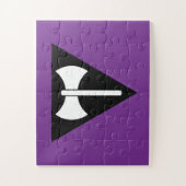 SlipperyJoe's Lesbian Pride vlag Labrys ax triangl Legpuzzel (Verticaal)