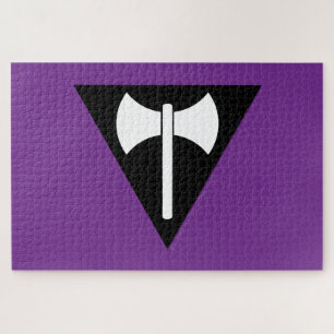 SlipperyJoe's Lesbian Pride vlag Labrys ax triangl Legpuzzel