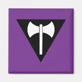 SlipperyJoe's Lesbian Pride vlag Labrys ax triangl Magneet (Voorkant)