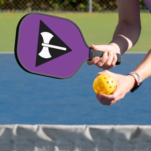 SlipperyJoe's Lesbian Pride vlag Labrys ax triangl Pickleball Paddle (Insitu)