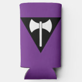 SlipperyJoe's Lesbian Pride vlag Labrys ax triangl Seltzer Blikjeskoeler (Achterkant)