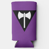 SlipperyJoe's Lesbian Pride vlag Labrys ax triangl Seltzer Blikjeskoeler (Voorkant)