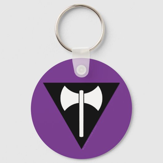SlipperyJoe's Lesbische Pride vlag Labrys ax drieh Sleutelhanger (Voorkant)