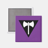 SlipperyJoe's Lesbische Pride vlag Labrys bijl dri Magneet (Voorkant / Achterkant)