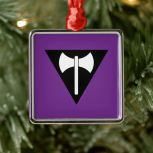 SlipperyJoe's Lesbische Pride vlag Labrys bijl dri Metalen Ornament