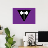 SlipperyJoe's Lesbische Pride vlag Labrys bijl dri Poster (Thuiskantoor)