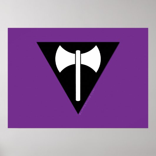 SlipperyJoe's Lesbische Pride vlag Labrys bijl dri Poster (Voorkant)