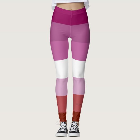 SlipperyJoe's lesbische trots vlag vrouwelijke gem Leggings (Voorkant)