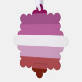 SlipperyJoe's lesbische trots vlag vrouwelijke gem Ornament Kaart (Links)