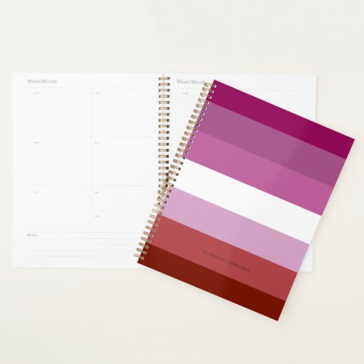 SlipperyJoe's lesbische trots vlag vrouwelijke gem Planner (Display)