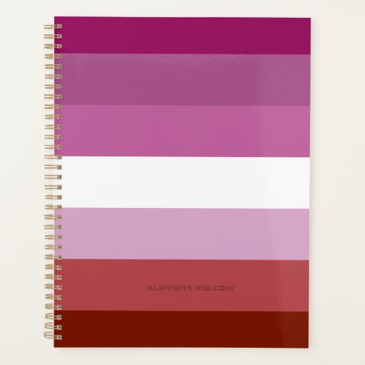 SlipperyJoe's lesbische trots vlag vrouwelijke gem Planner (Voorkant)