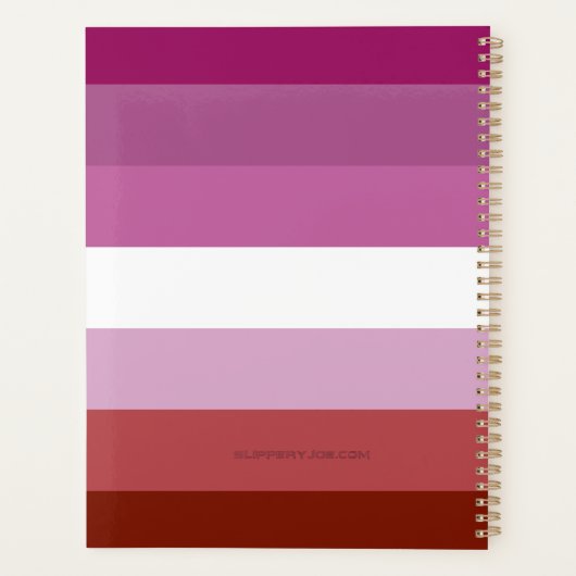 SlipperyJoe's lesbische trots vlag vrouwelijke gem Planner (Achterkant)