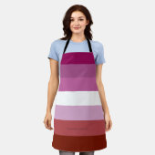 SlipperyJoe's lesbische trots vlag vrouwelijke gem Schort (Gedragen)