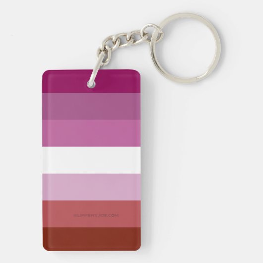 SlipperyJoe's lesbische trots vlag vrouwelijke gem Sleutelhanger (achterkant)